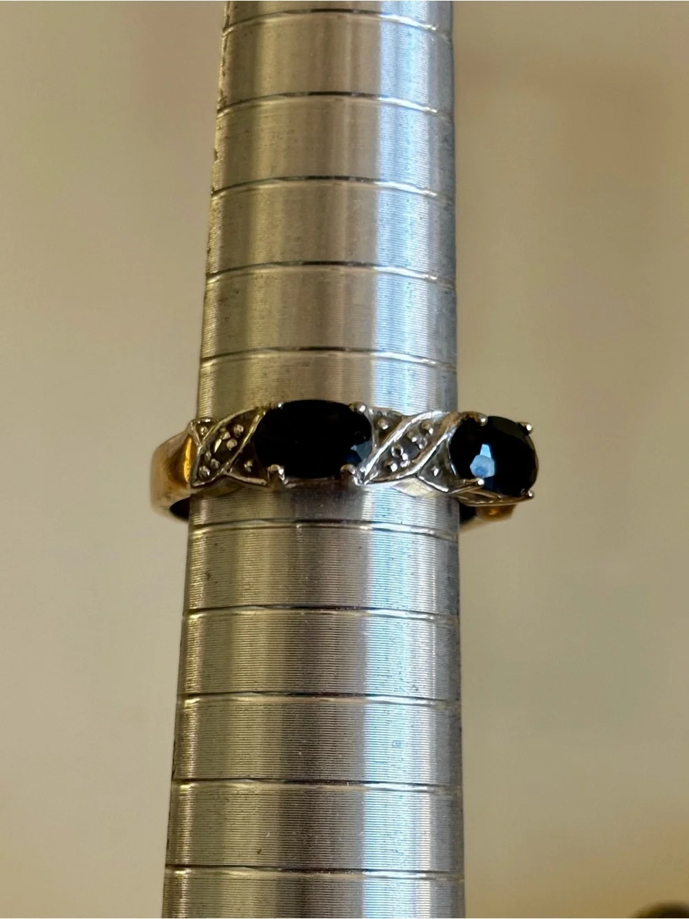 Black Sapphire 6.3/4 925 Stamped/Vermeil